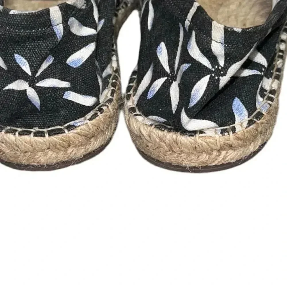 Women’s ARMANI JEANS blue & white floral Espadrille SLIP ON shoes Size 6.5